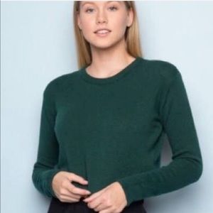 BRANDY ARMY GREEN KNIT CROP TOP
